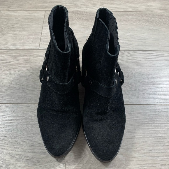 ALL SAINTS BLACK SUEDE ANKLE BOOTIES - Picture 10 of 16